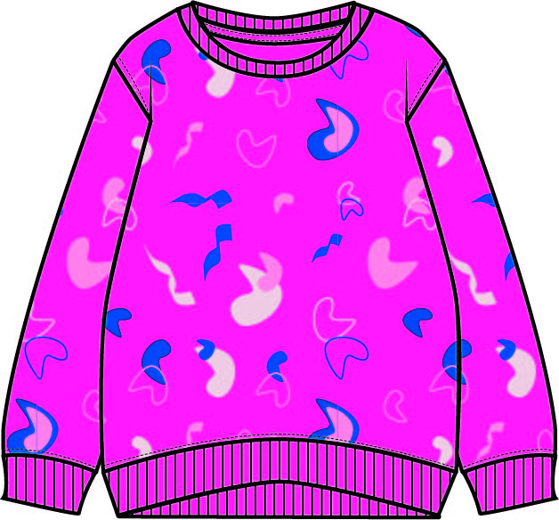 sweatshirt padrão formas aleatórias fucsia frente
