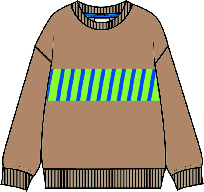 sweatshirt riscas castanho claro frente