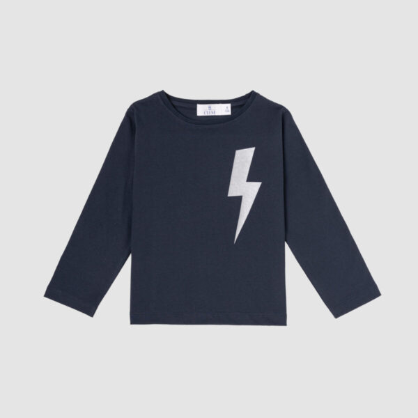 Long-Sleeve T-Shirt Lightning — Navy Blue
