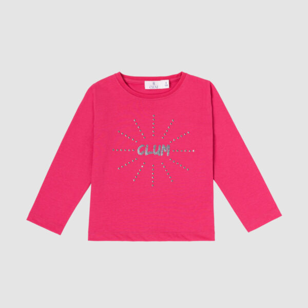 Long-Sleeve T-Shirt CLUM glitter — Fuchsia