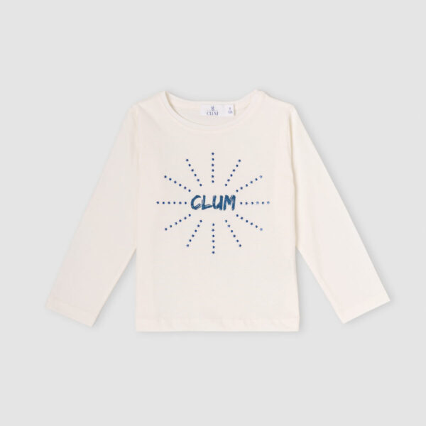 Long-Sleeve T-Shirt CLUM glitter — White